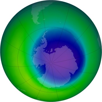 October 2003 monthly mean Antarctic ozone